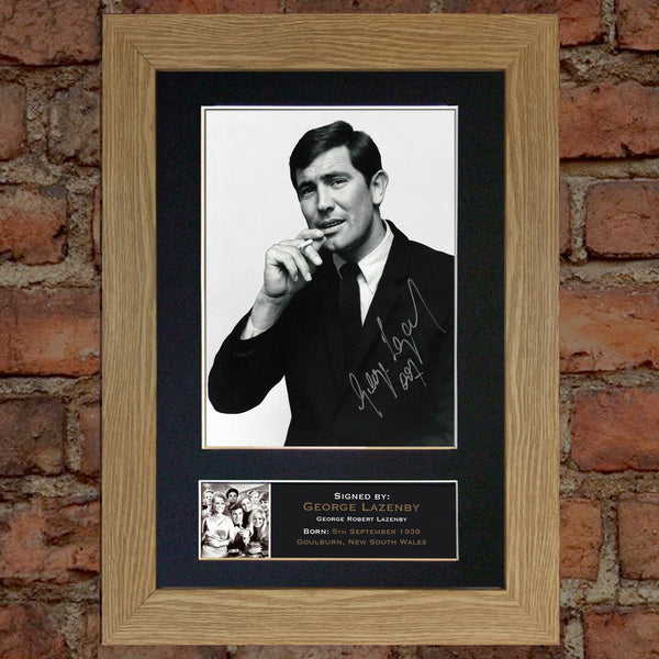 GEORGE LAZENBY Signed Autograph Mounted Photo Reproduction A4 276
