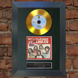 #135 GOLD DISC THE EAGLES Hotel California Signed Autograph Mounted Repro A4