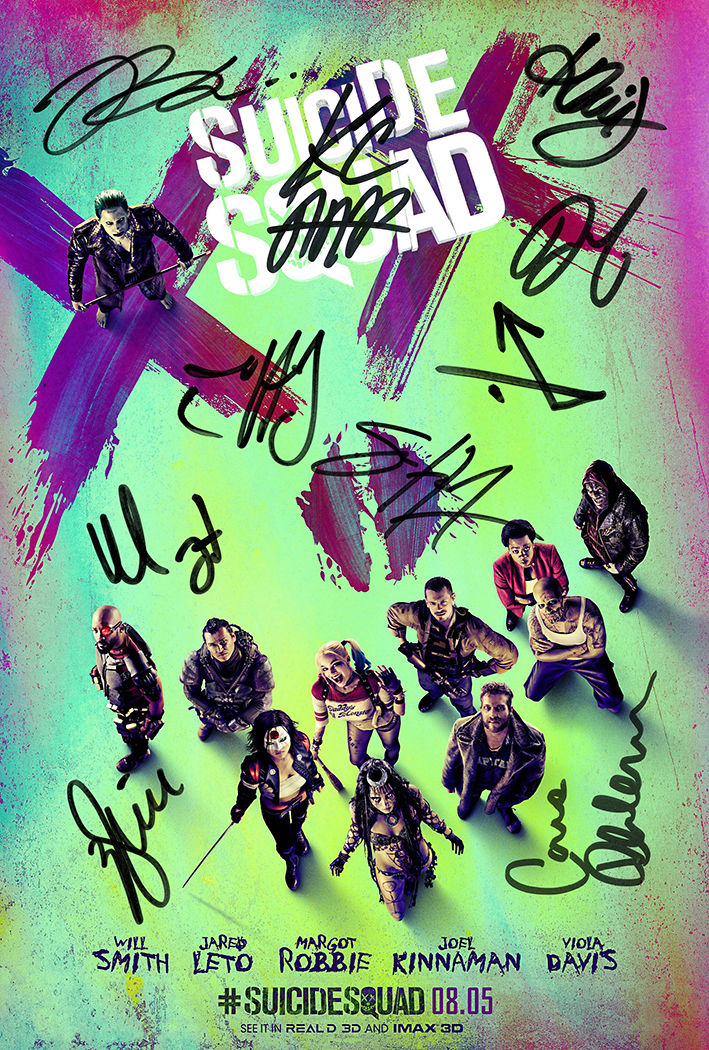 SUICIDE SQUAD POSTER Signed Autograph Photo Top Quality Reproduction Print