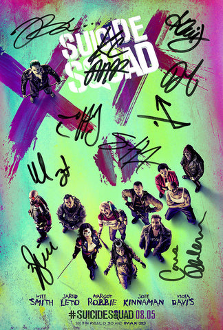 SUICIDE SQUAD POSTER Signed Autograph Photo Top Quality Reproduction Print