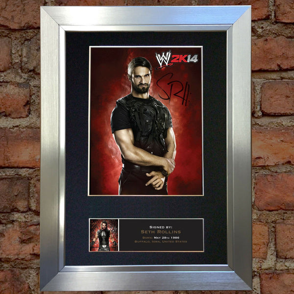 SETH ROLLINS WWE Quality Autograph Mounted Photo Repro Print A4 588