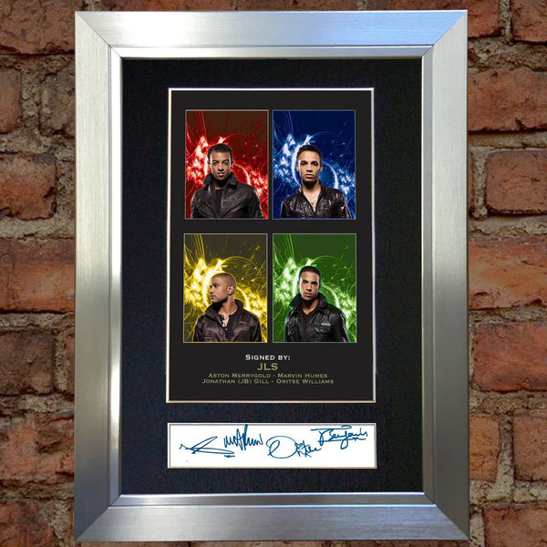 JLS No1 leather jackets Mounted Signed Photo Reproduction Autograph Print A4 200