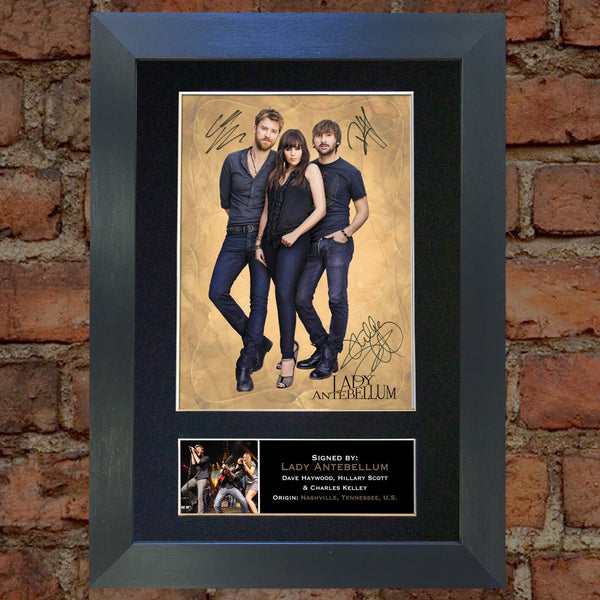 LADY ANTEBELLUM Mounted Signed Photo Reproduction Autograph Print A4 261
