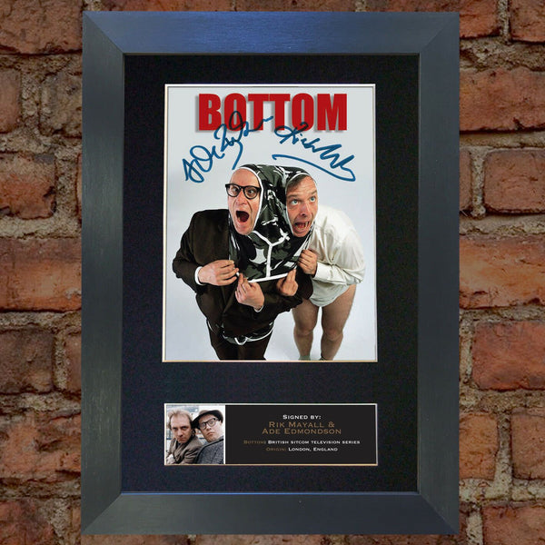 RIK MAYALL & ADE EDMONDSON Signed Autograph Mounted Photo Repro A4 Print 492