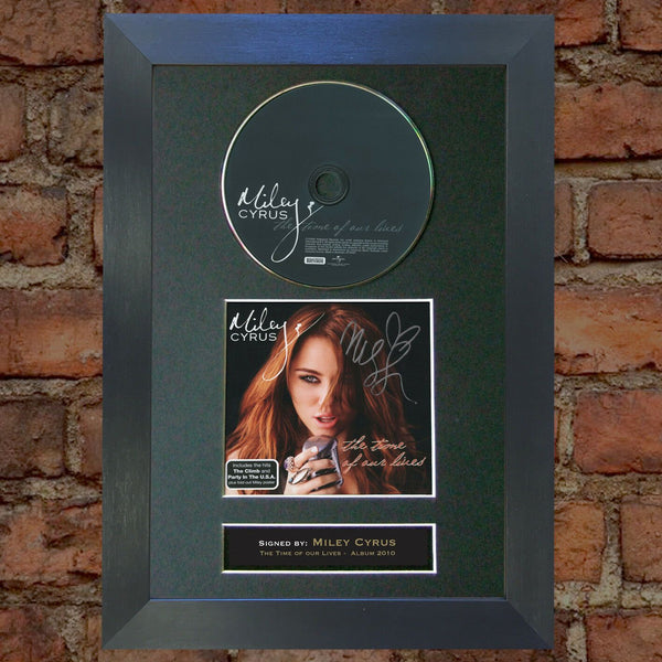 MILEY CYRUS Signed CD COVER MOUNTED A4 Autograph Print (4)