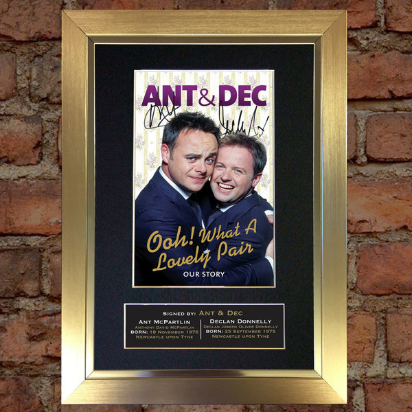 ANT AND DEC Mounted Signed Photo Reproduction Autograph Print A4 16