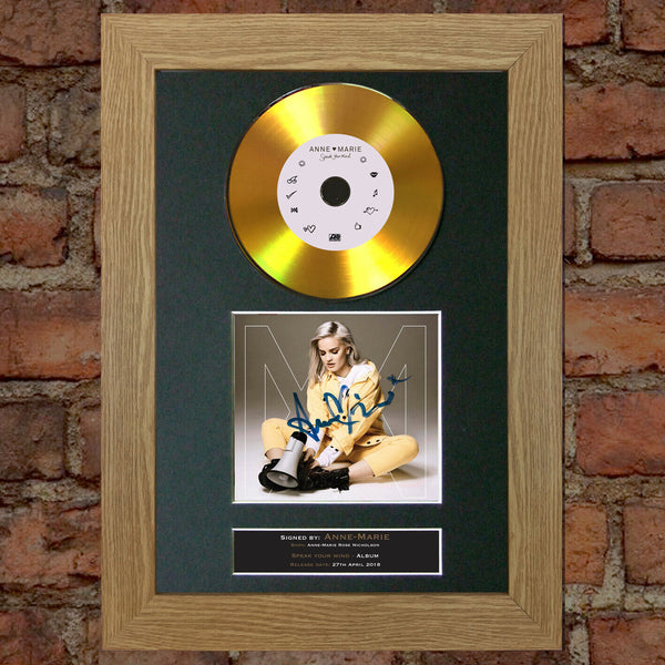 #176 ANNE MARIE speak your mind GOLD DISC Cd Album Signed Autograph Print