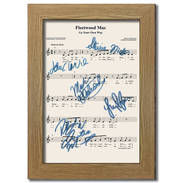 Fleetwood Mac Your Own Way Signed Music Sheet Album Autograph Mounted Print #800