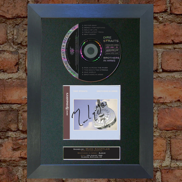 DIRE STRAITS Brothers in Arms Album Signed Cd MOUNTED A4 Autograph Print 73