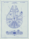 Star Wars Millennium Falcon Blueprint RARE Reprint Vintage Wall Art Print #21