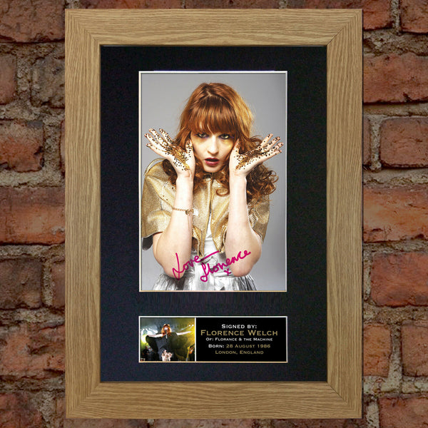 FLORENCE AND THE MACHINE Mounted Signed Photo Reproduction Autograph PrintA4 249