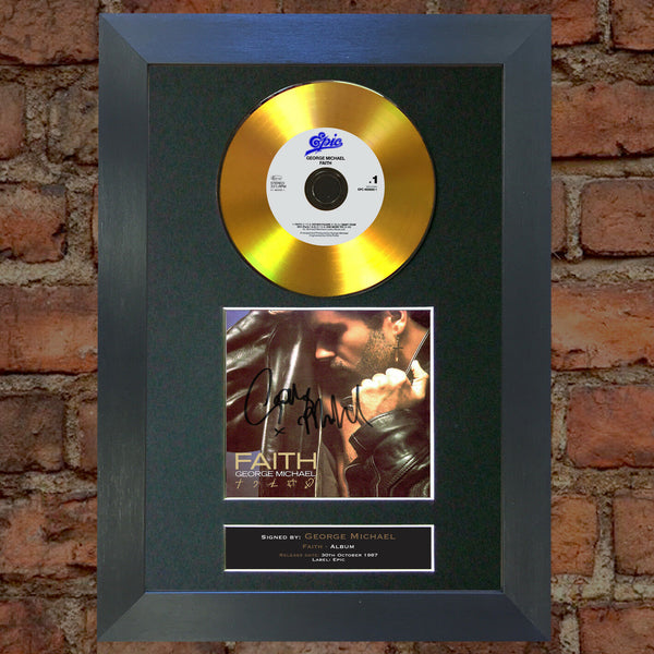 #106 GOLD DISC GEORGE MICHAEL Faith Album Signed Autograph Mounted Repro A4