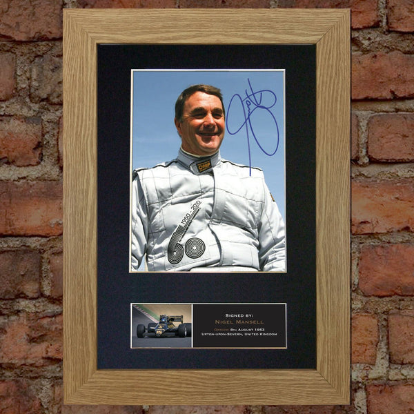 NIGEL MANSELL Signed Autograph Mounted Photo Repro A4 Print 458