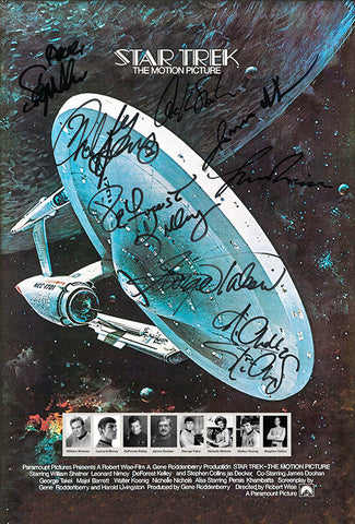 STAR TREK Motion Picture Autograph FILM MOVIE POSTER Signed by 8 of Cast Print