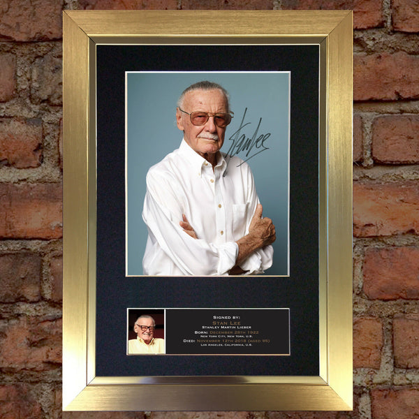 STAN LEE Comic book writer Autograph Mounted Signed Photo Reproduction Print 770