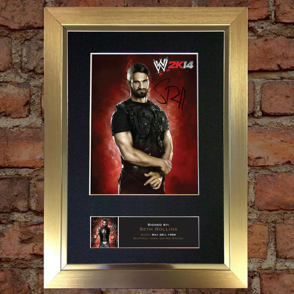 SETH ROLLINS WWE Quality Autograph Mounted Photo Repro Print A4 588