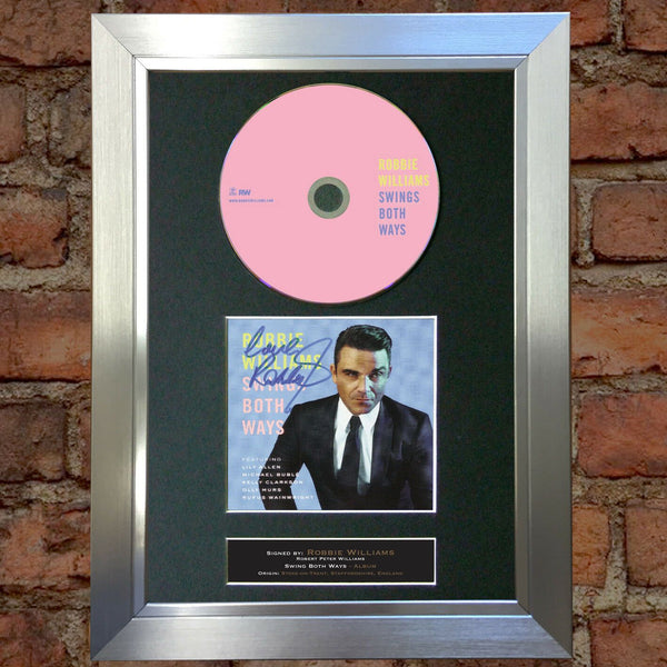 ROBBIE WILLIAMS Swings Both Ways Album Signed CD Repro MOUNTED Autograph (12)
