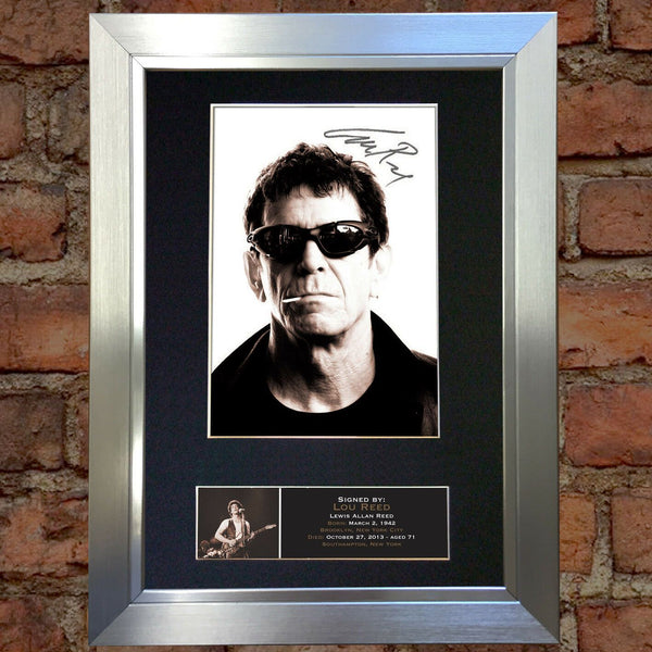 LOU REED Autograph Mounted Signed Photo Reproduction Print A4 396