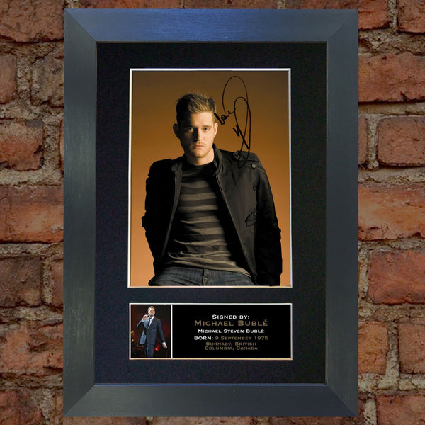 MICHAEL BUBLE Mounted Signed Photo Reproduction Autograph Print A4 86