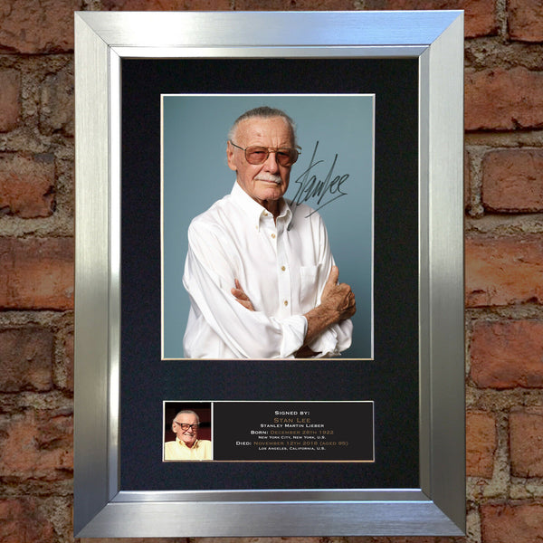STAN LEE Comic book writer Autograph Mounted Signed Photo Reproduction Print 770