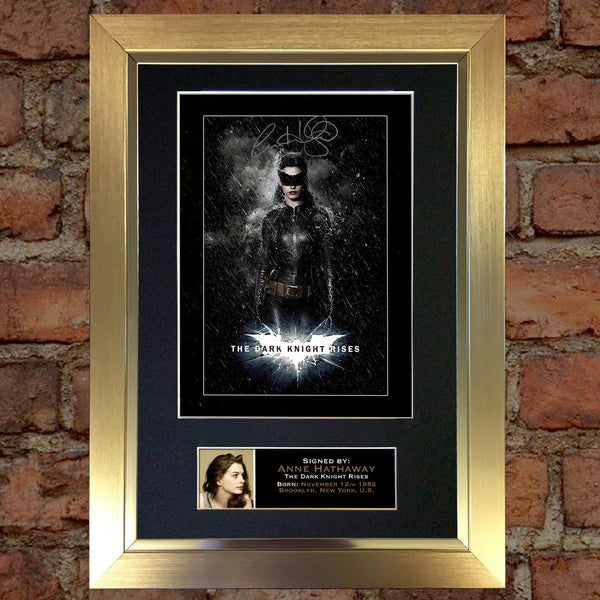 ANNE HATHAWAY Batman Signed Autograph Mounted Photo REPRODUCTION PRINT A4 105