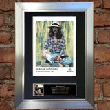 GEORGE HARRISON The Beatles Signed Autograph Mounted Photo RE-PRINT A4 172