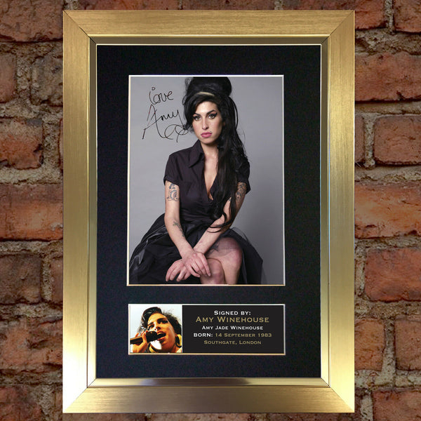 AMY WINEHOUSE Mounted Signed Photo Reproduction Autograph Print A4 228