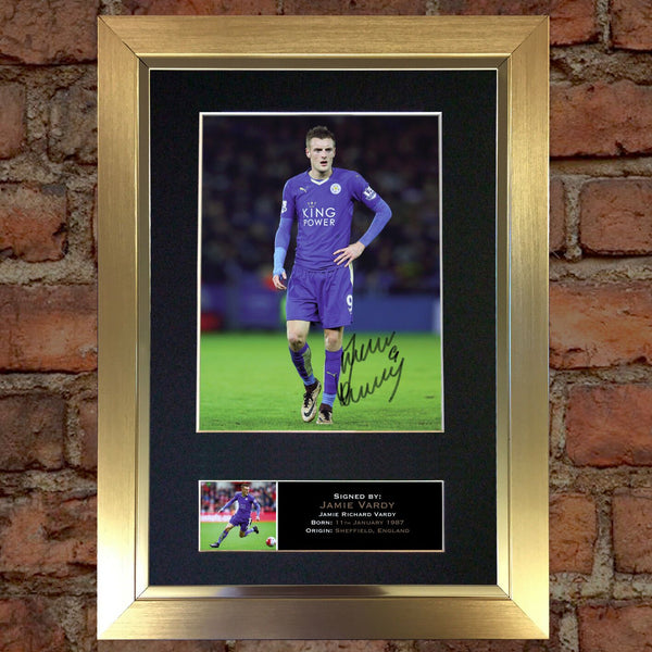 JAMIE VARDY Leicester City Signed Autograph Mounted Photo Repro A4 Print 610