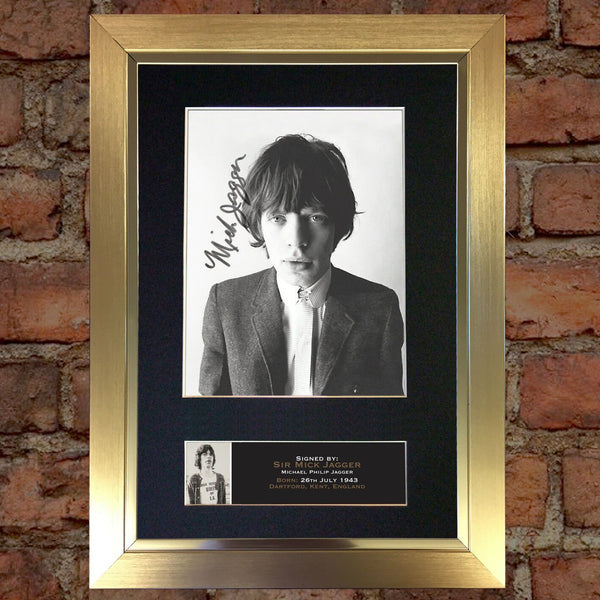 MICK JAGGER Signed Autograph Mounted Photo Reproduction PRINT A4 644
