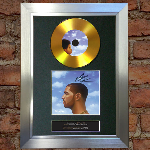 #161 GOLD DISC DRAKE Nothing Was The Same Album Signed Autograph Mounted Repr