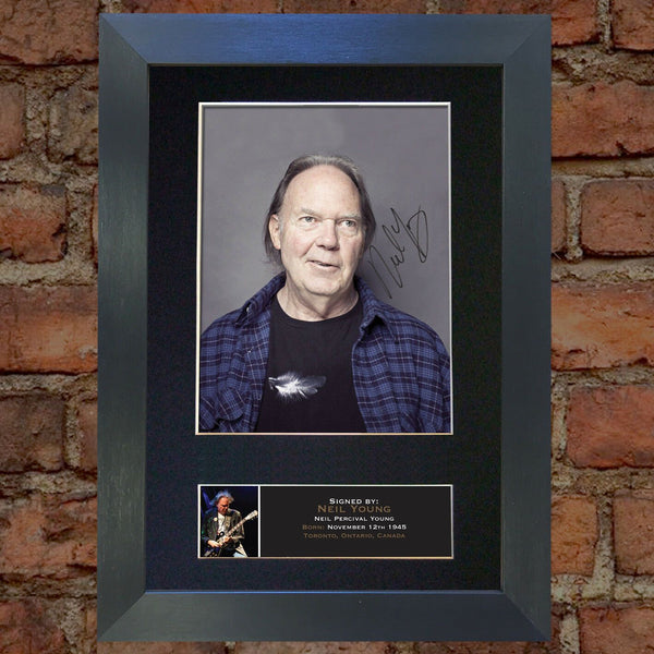NEIL YOUNG Autograph Mounted Signed Photo Reproduction PRINT A4 391