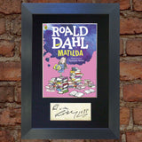 ROALD DAHL Matilda Book Cover Autograph Signed Repro A4 Mounted Print 674