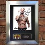 CM PUNK WWE Signed Autograph Mounted Photo Reproduction Print A4 415