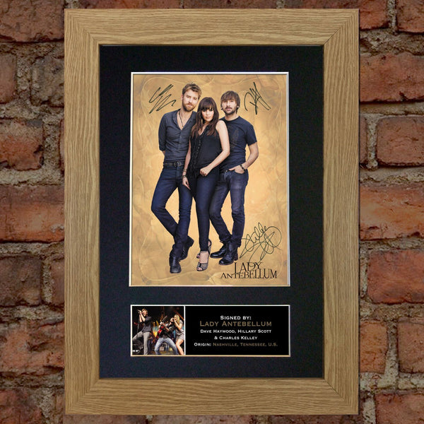 LADY ANTEBELLUM Mounted Signed Photo Reproduction Autograph Print A4 261