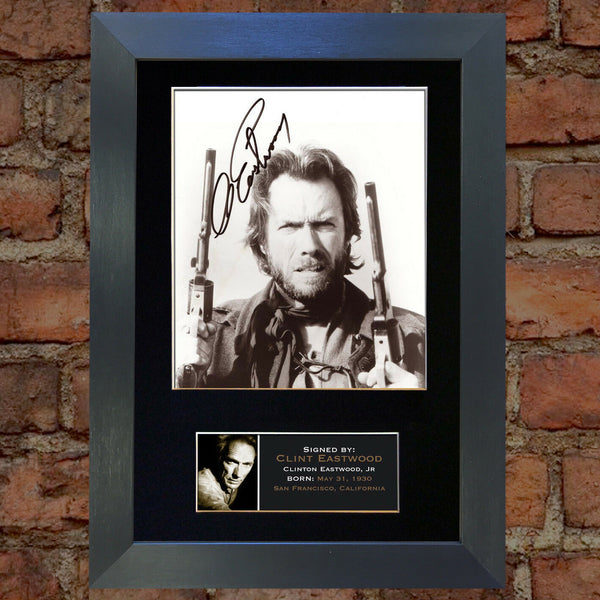 CLINT EASTWOOD Mounted Signed Photo Reproduction Autograph Print A4 5