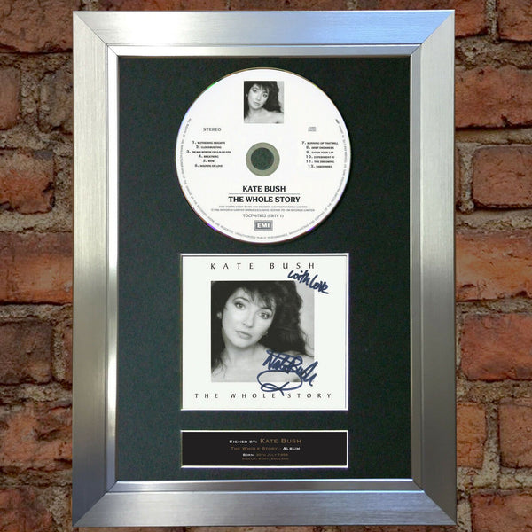 KATE BUSH The Whole Story Album Signed CD DISC MOUNTED A4 Autograph Repro (56)