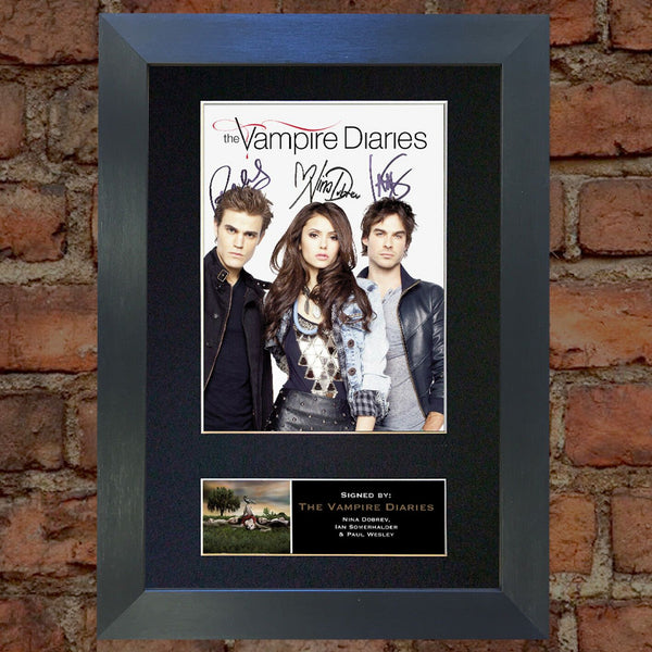 THE VAMPIRE DIARIES Mounted Signed Photo Reproduction Autograph Print A4 348