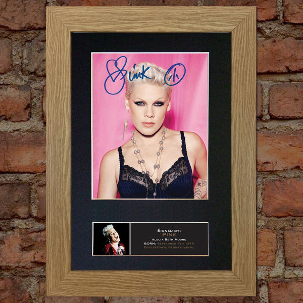 PINK Alecia Beth Moore Quality Autograph Mounted Signed Photo Re Print A4 727