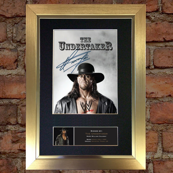 THE UNDERTAKER WWE Quality Autograph Mounted Photo Repro Print A4 481