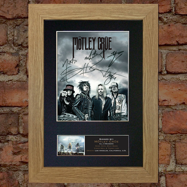 MOTLEY CRUE The Dirt Photo Autograph Mounted Repro Signed Framed Print A4 783