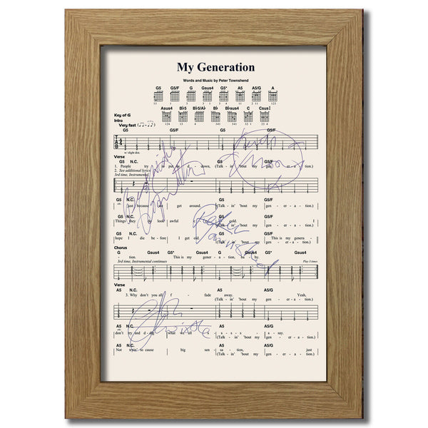 The Who My Generation Signed Music Sheet Album Autograph Print #806