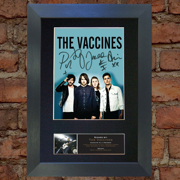 THE VACCINES Signed Autograph Mounted Photo Reproduction PRINT A4 566