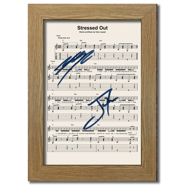 Twenty One Pilots Stressed Out Signed Music Sheet Album Autograph Print #803