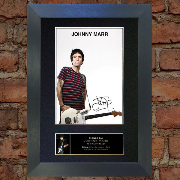 JOHNNY MARR Mounted Signed Photo Reproduction Autograph Print A4 326