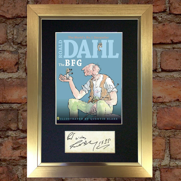 ROALD DAHL The BFG Book Cover Autograph Signed Repro A4 Mounted Print 676