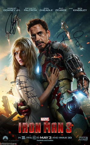 IRON MAN 3 Robert Downey Jr Quality Signed Autograph VERY RARE Movie Film POSTER