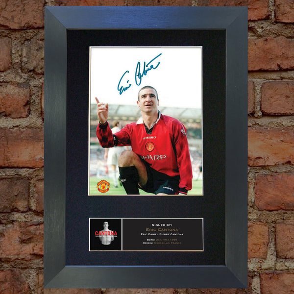 ERIC CANTONA Man U Signed Autograph Mounted Photo Repro A4 Print 488