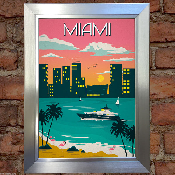 MIAMI BEACH #2 VINTAGE RETRO TRAVEL Poster Nostalgic Home Print Wall Decor #55