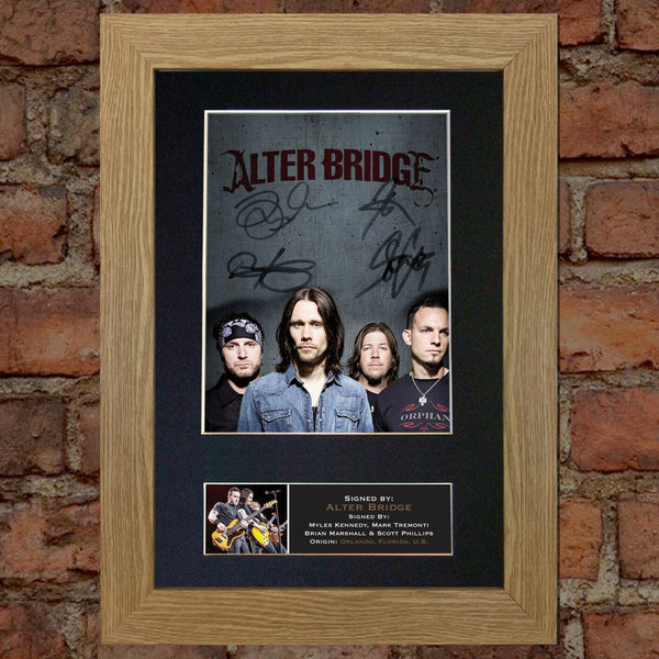 ALTER BRIDGE Signed Mounted Photo Reproduction  Autograph Print A4 645