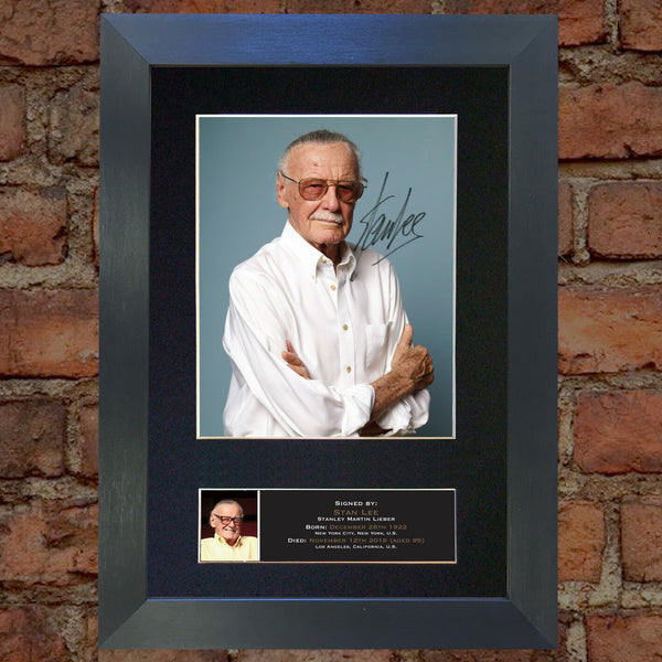 STAN LEE Comic book writer Autograph Mounted Signed Photo Reproduction Print 770